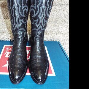 Vintage Nacona Ostrich Black Western/Cowboy Boots (Men's Size - 9.5)